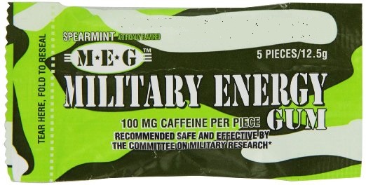 Military chewing gum with caffeine