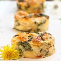 Dandelion bread pudding