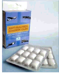 Ginger gum for combatting nausea