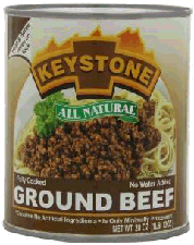 Keystone Ground beef in a can