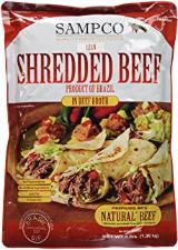 Shredded beef in beef broth