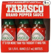 Tabasco sauce mini bottles