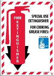 Special use extinguisher for cooking grease fires