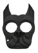 Black bulldog key ring