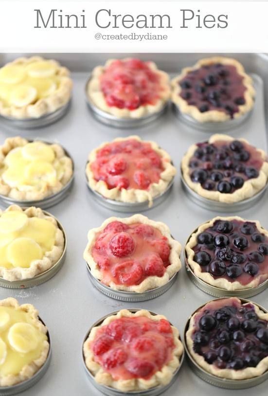 Mini Mason Jar lid cream pies