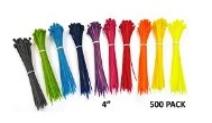 500 zip ties / cable ties in rainbow colors