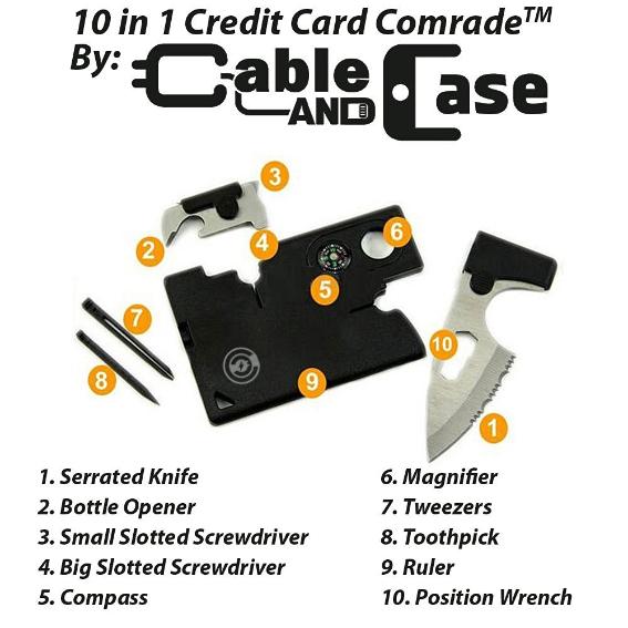 10-in-1 Credit Card Comrad Survival Card