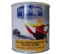 Backpackers pantry bananas and milk breakfast