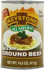 Ground beef in a can