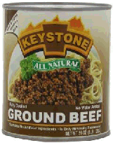 Keystone Ground beef in can!