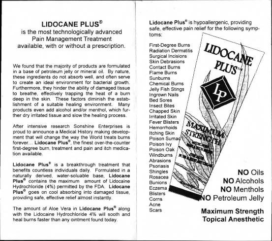 Lidocaine - a maximum strength topical anesthetic