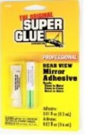 Super glue mirror adhesive