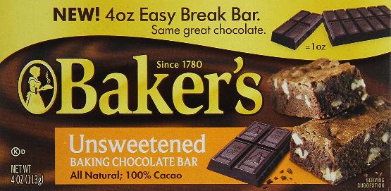 Baker's unsweetened Chocolate