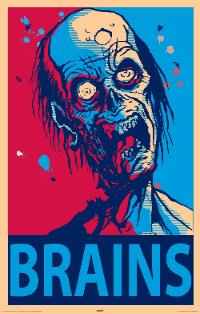 Brain eating zombie print