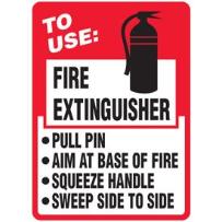 Sign: how to use a fire extinguisher