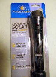 Hybrid Solar owered flash light with battery backup