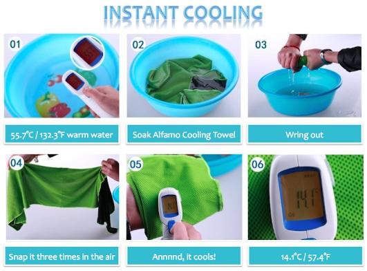Instant cooling sports towel